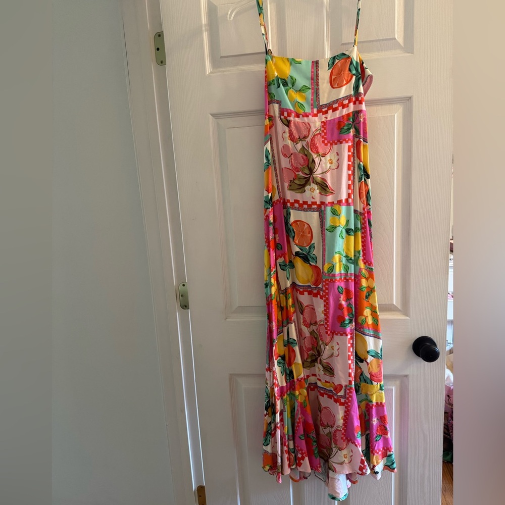 Colorful Fruit Print Maxi Dress